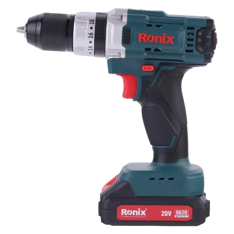 محصول نمونه تستی دریل پیچ‌گوشتی شارژی رونیکس مدل RH-8620 با توان 18 وات و ولتاژ 20 ولت